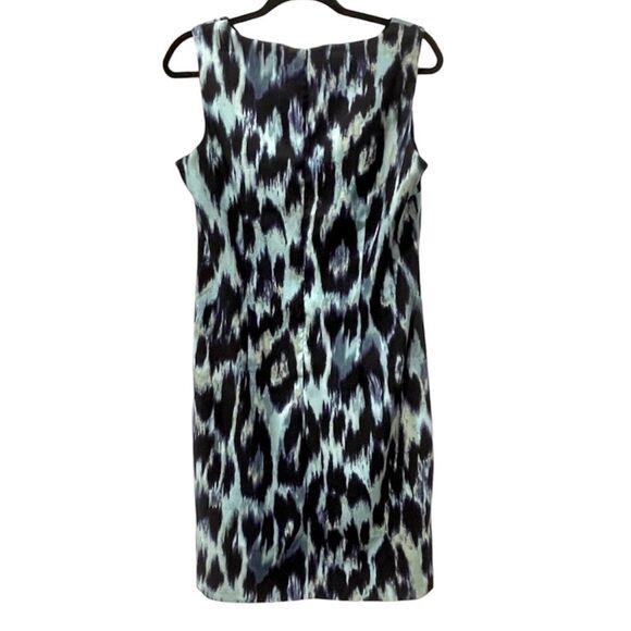 Connected Apparel Sleeveless Midi Shift Dress Career Blue & Teal Women’s Size 12 - Picture 2 of 5